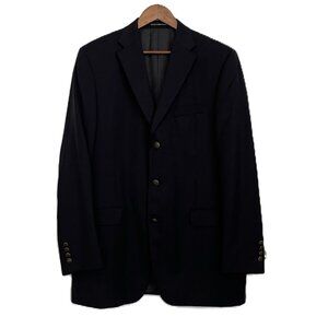 Jones New York Navy Single Breast Wool Suit Jacket 44R